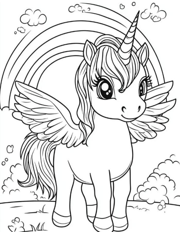 Hình ngựa Pony cầu vồng tô màu