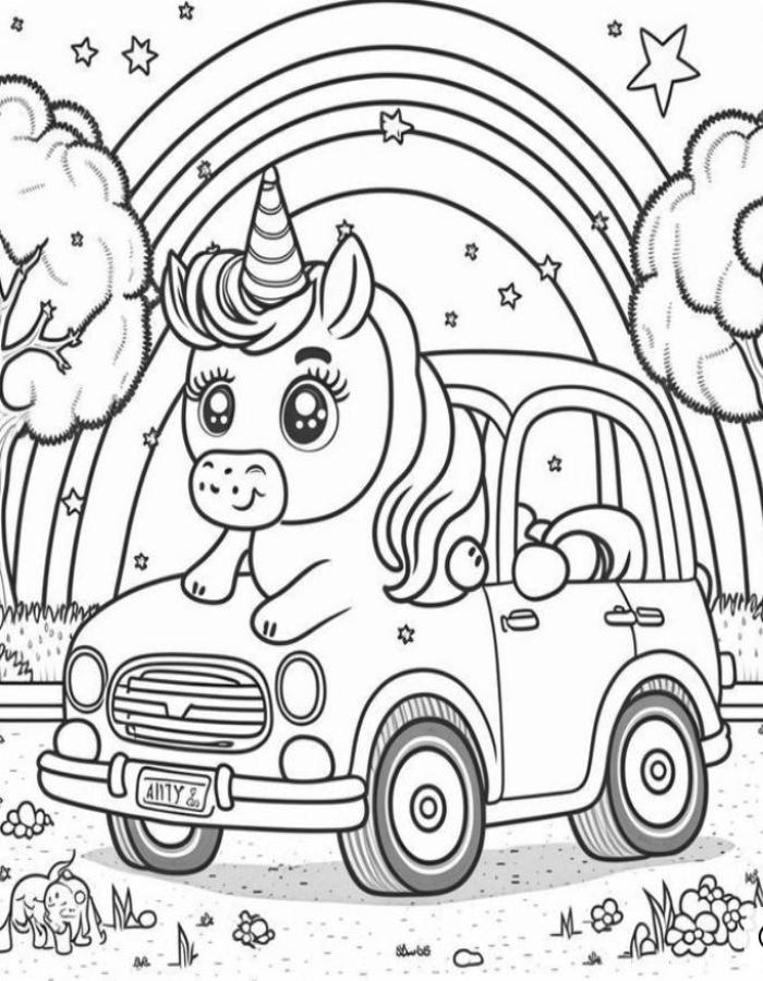 Hình ngựa Pony cầu vồng tô màu