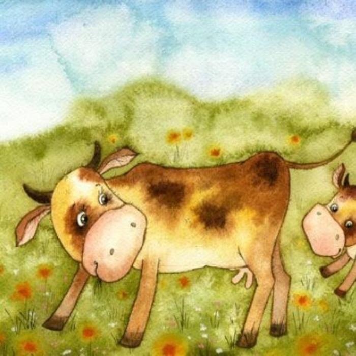 Hình vẽ con bò đẹp