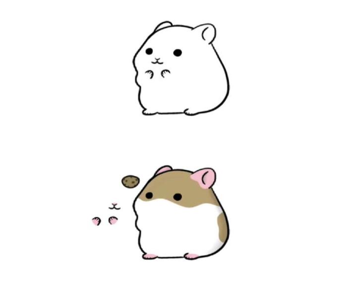 Hình vẽ chuột hamster chibi siêu cute