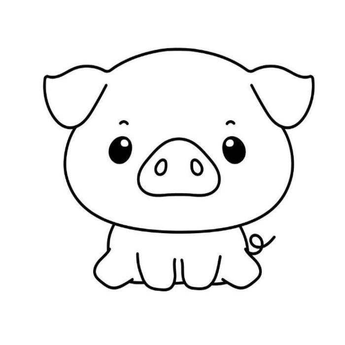 Tranh hình vẽ vẽ con heo cute