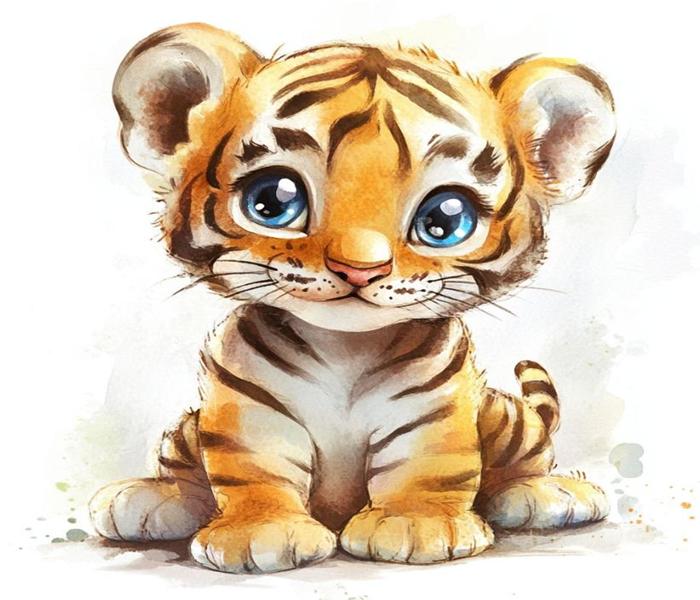 Hình vẽ con hổ chibi cute