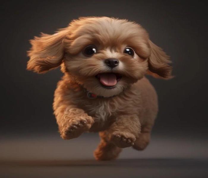Hình ảnh chó 3D chơi đùa