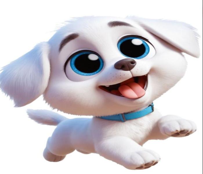 Hình ảnh chó 3D chơi đùa