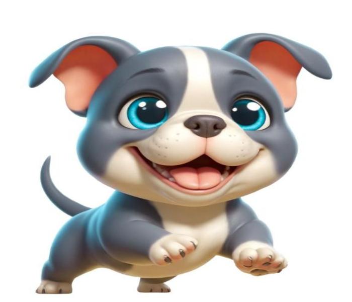 Hình ảnh chó 3D chơi đùa