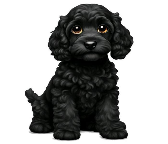 Ảnh chó đen chibi anime cute
