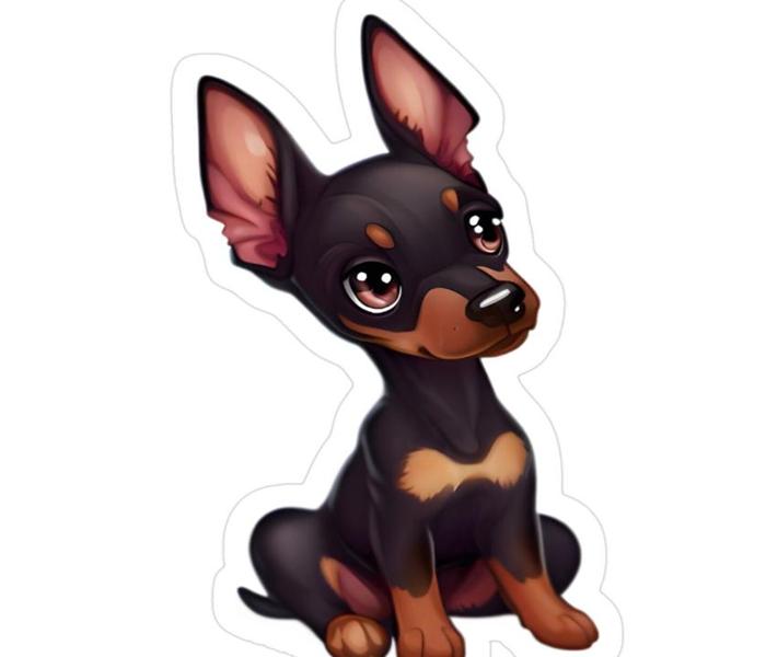 Hình chó Dobeman chibi anime cute