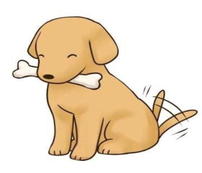Hình chibi chó gặm xương