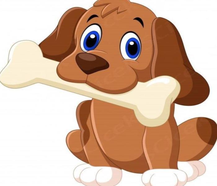 Hình chibi chó gặm xương
