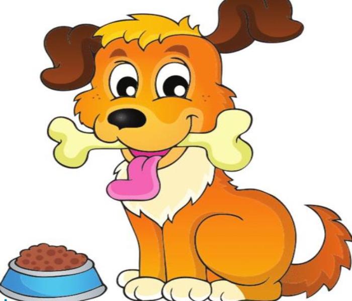 Hình chibi chó gặm xương