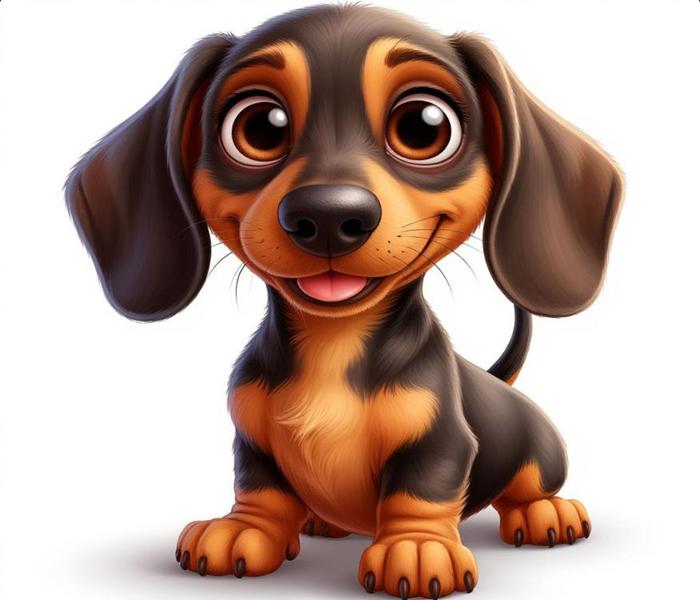 Hình ảnh chó lạp xưởng chibi cute