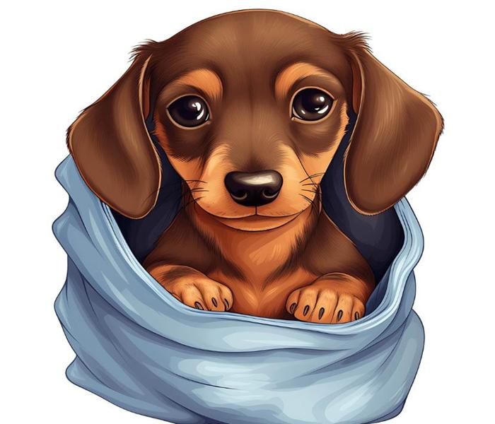 Hình ảnh chó lạp xưởng chibi cute
