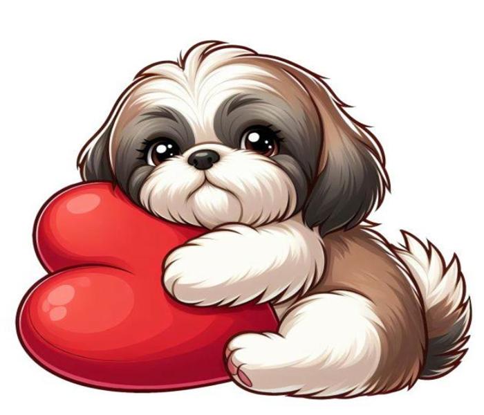 Hình ảnh chó lông xù cute chibi anime