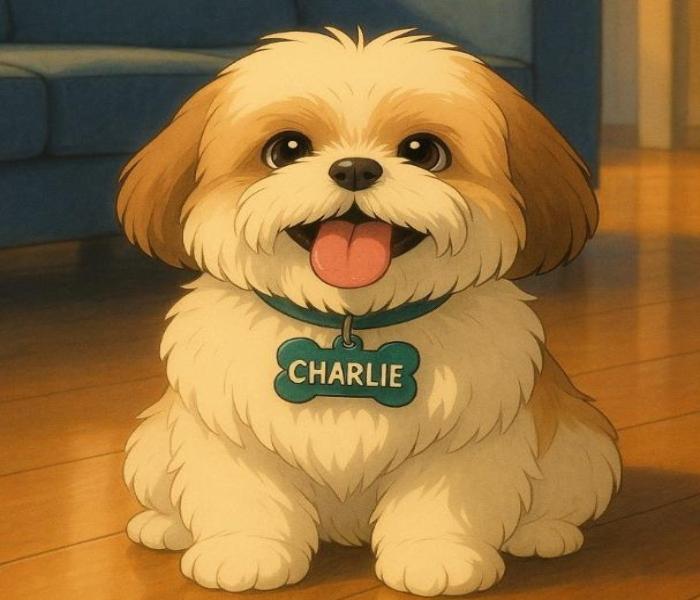 Hình ảnh chó lông xù cute chibi anime