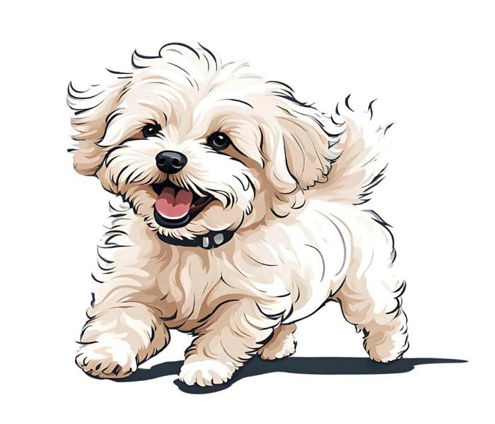 Hình ảnh chó lông xù cute chibi anime