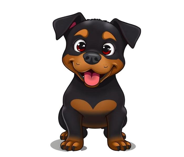 Hình ảnh chó Rottweiler hoạt hình chibi