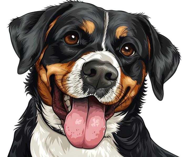 Hình ảnh chó Rottweiler hoạt hình chibi