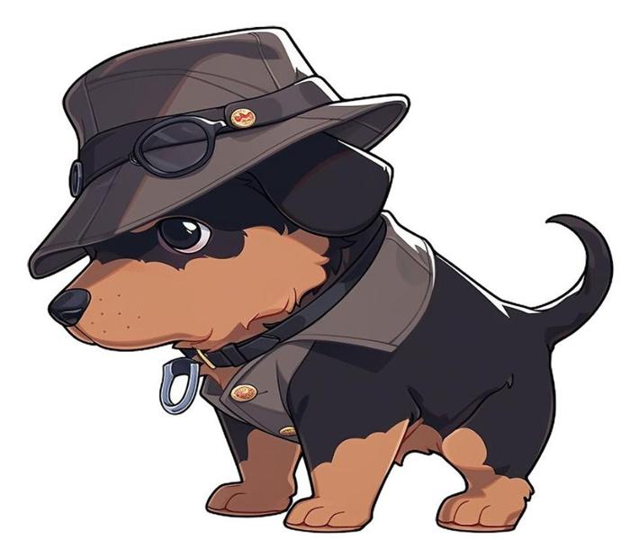 Hình ảnh chó Rottweiler hoạt hình chibi