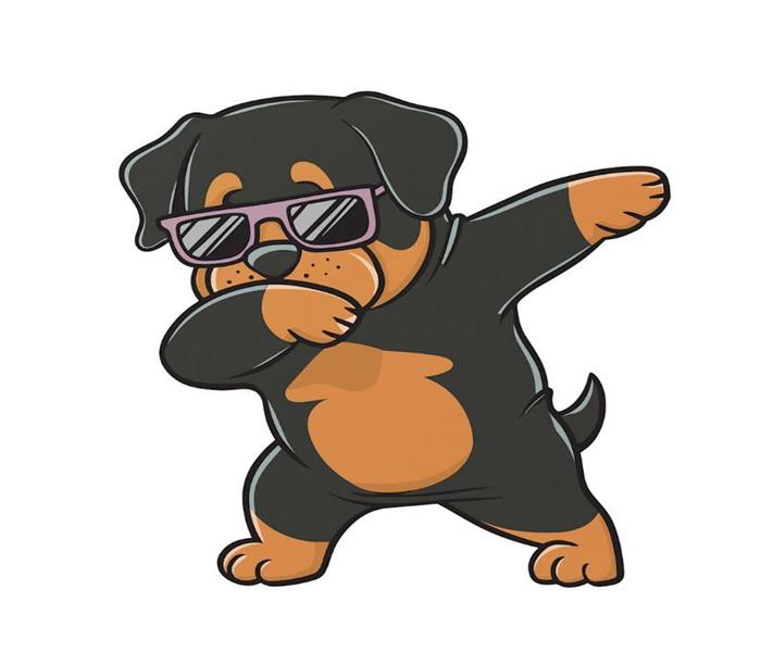 Hình ảnh chó Rottweiler hoạt hình chibi