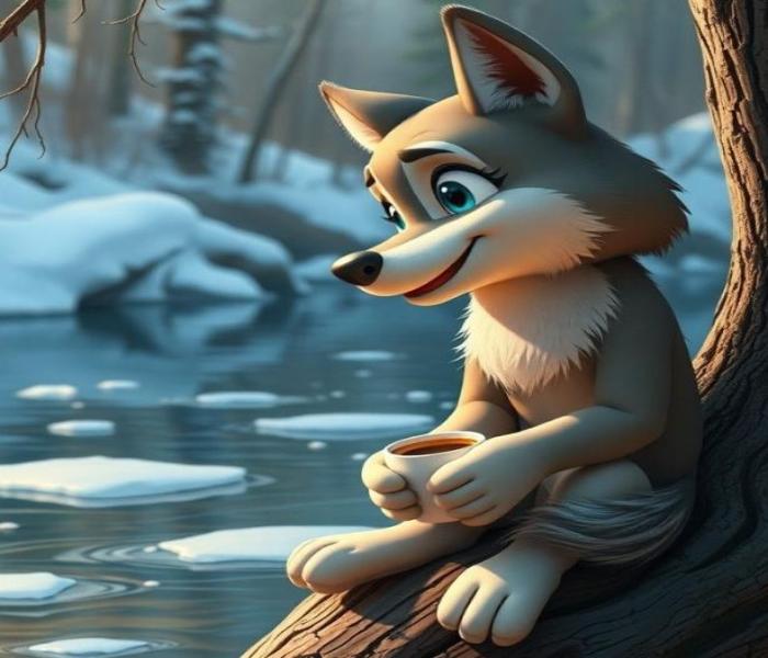 Hình ảnh chó sói 3D cute