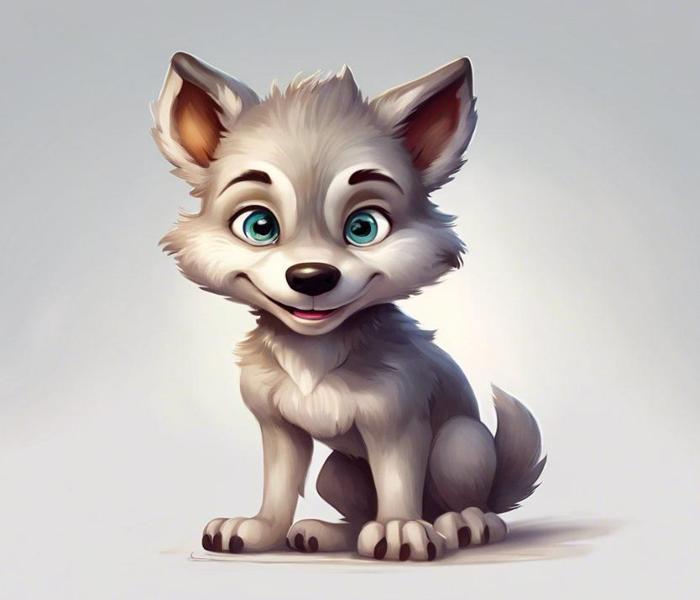 Hình ảnh chó sói 3D cute