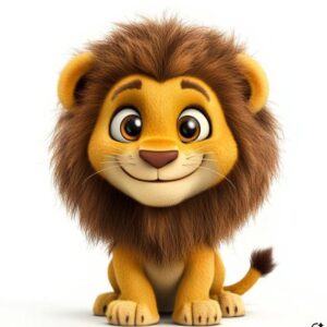 Hình ảnh sư tử 3D cute