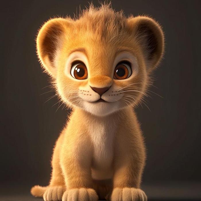 Hình ảnh sư tử 3D cute
