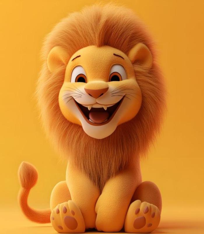 Hình ảnh sư tử 3D cute