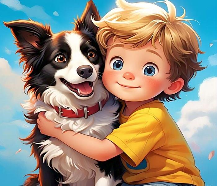 Hình ảnh người và chó cute