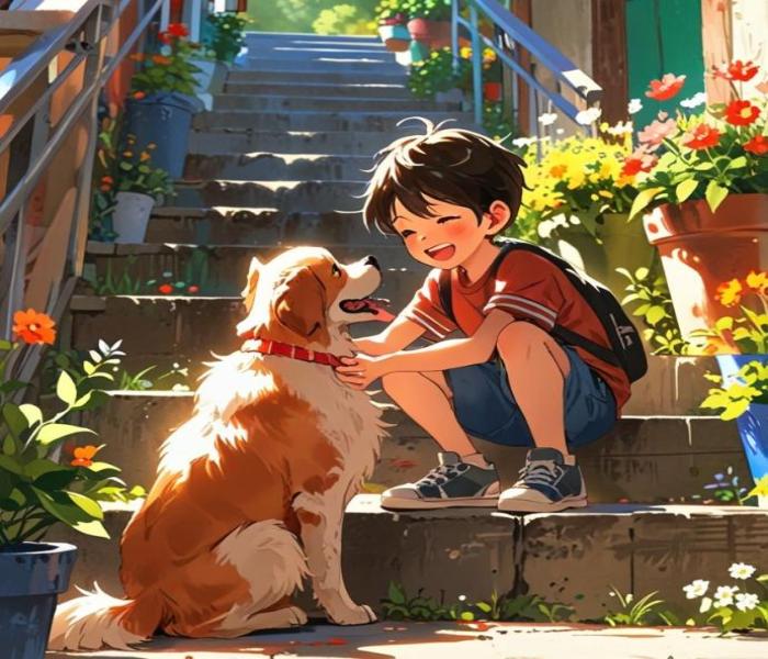 Hình ảnh người và chó cute