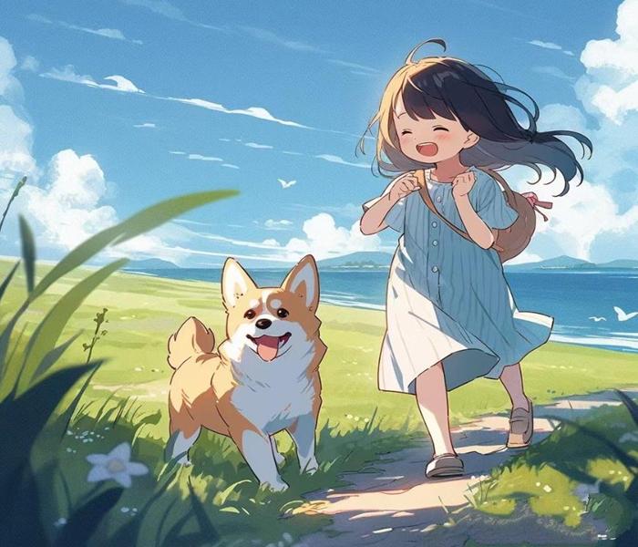 Hình ảnh người và chó cute