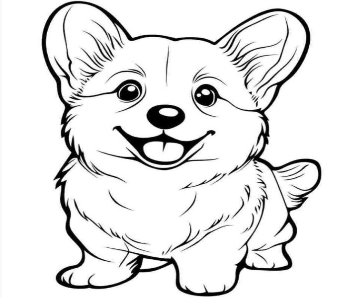 Hình vẽ chó Corrgi dễ thương