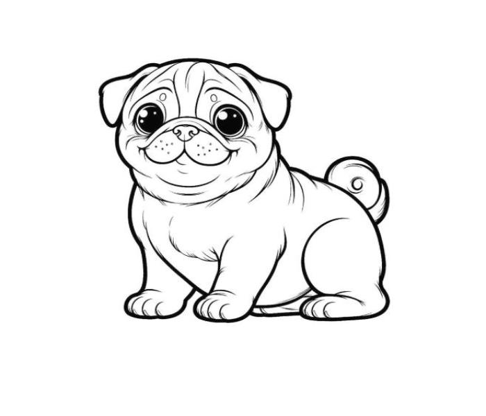 Hình vẽ con chó Pug