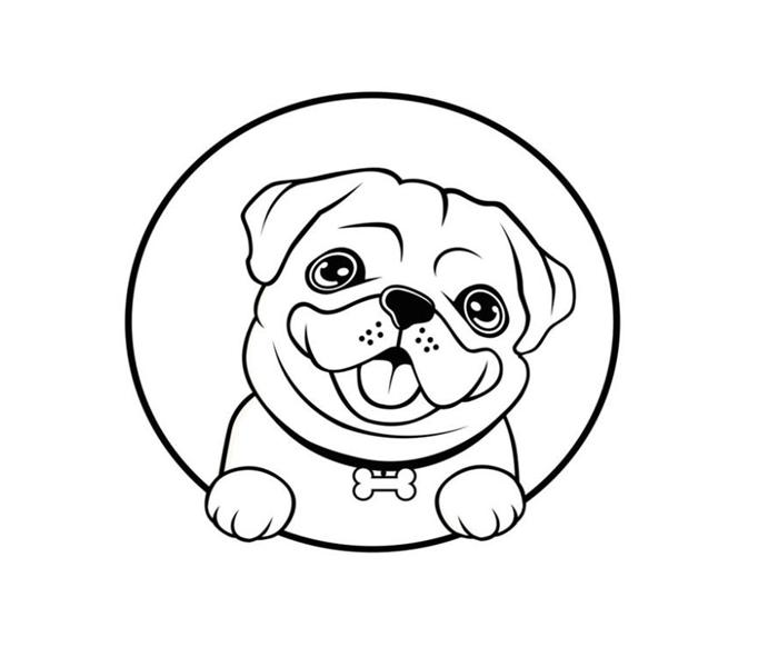 Hình vẽ con chó Pug