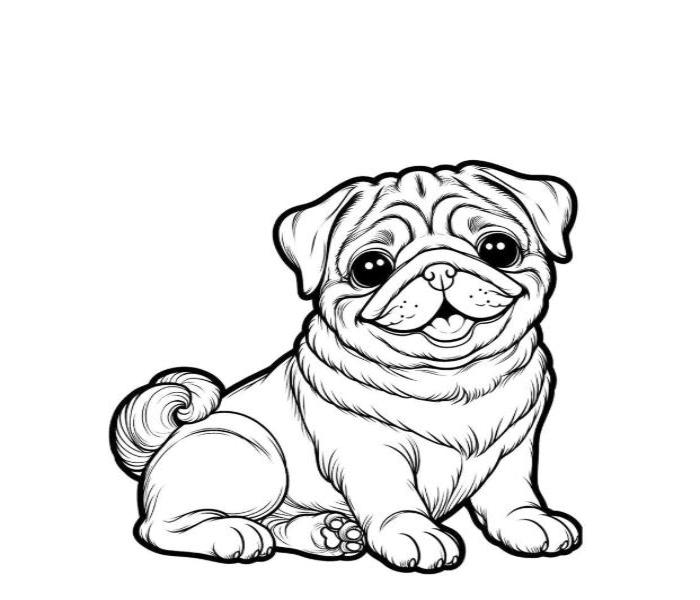 Hình vẽ con chó Pug