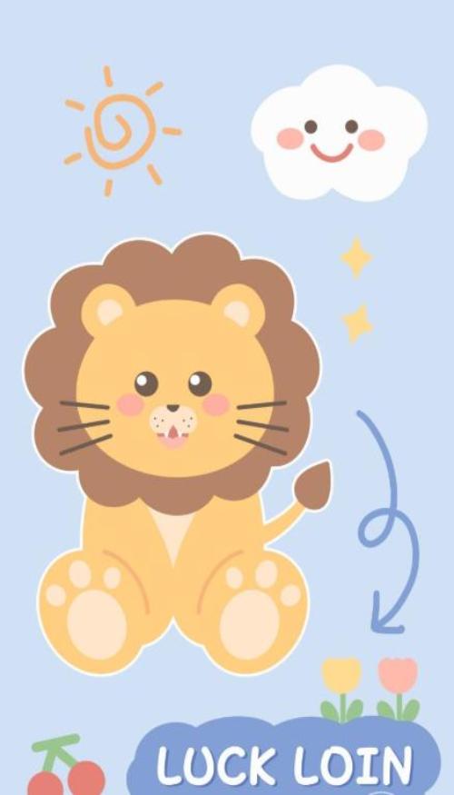 Hình nền chibi sư tử dễ thương 