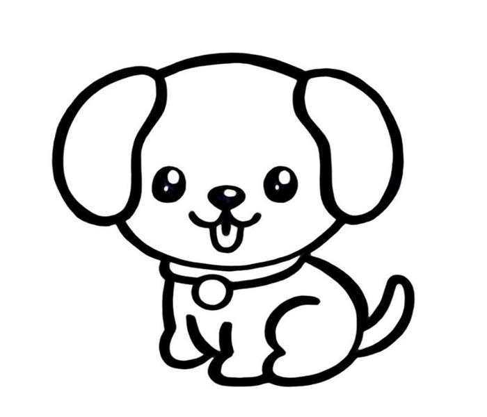 Tranh tô màu con chó cute