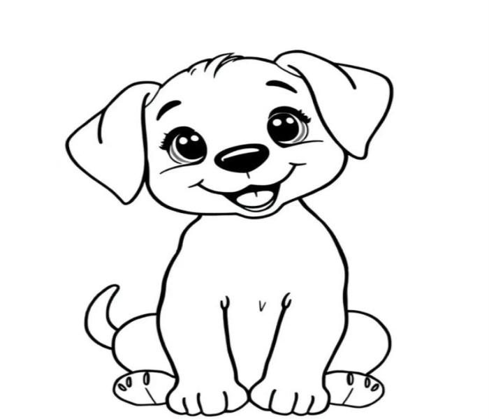 Hình vẽ chó con xinh xắn