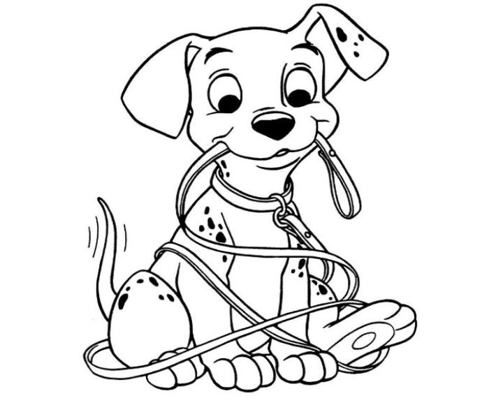 Hình vẽ chó đốm cute