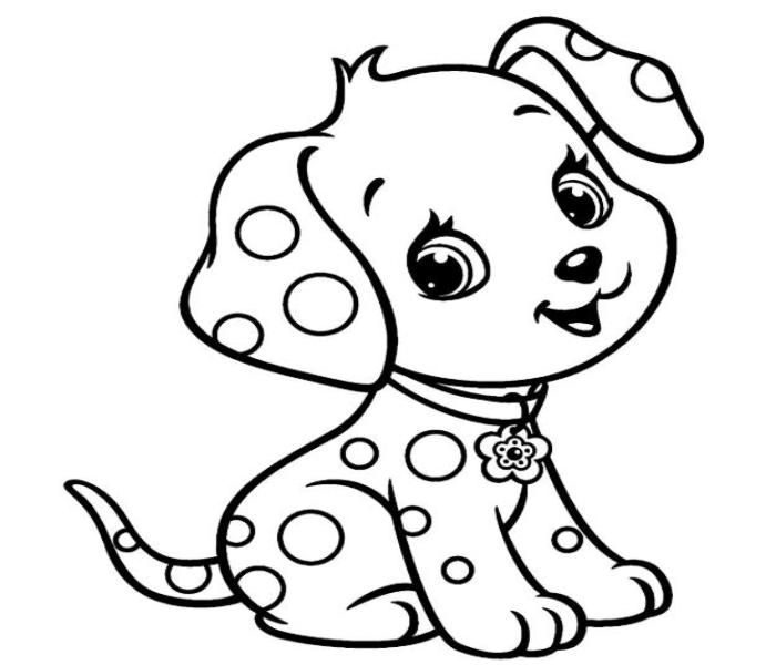 Hình vẽ chó đốm cute