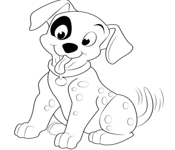Hình vẽ chó đốm cute