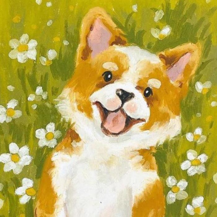 Hình vẽ con chó cute