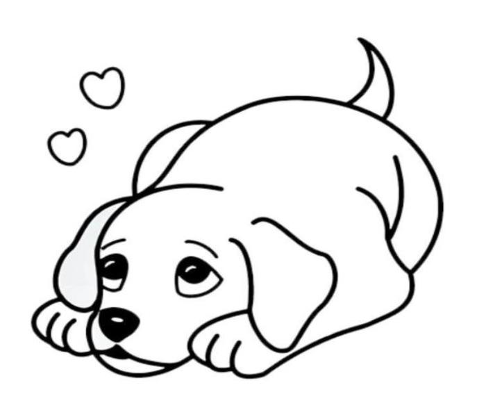Tranh tô màu con chó cute